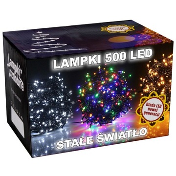 LAMPKI CHOINKOWE 500LED FLASH STAŁE ŚWIATŁO ISKRA