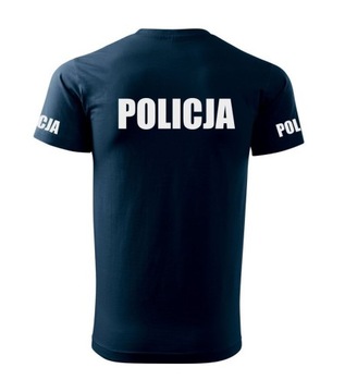 T-shirt POLICJA bawełniany ODBLASKOWA koszulka S