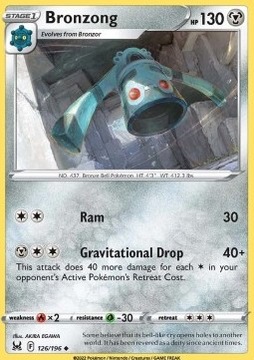 Karty Pokemon (LOR 126) Bronzong