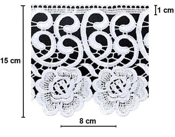 Лента гипюровая кружевная белая, высота 15 см.