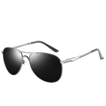 Okulary przeciwsłoneczne pilotki spolarizowane unisex UV400 Poszarane