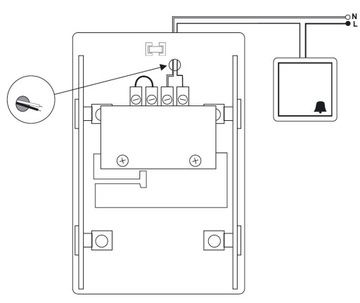ПРОВОДНОЙ ДВЕРНОЙ ЗВОНОК 230В 2 ТОНА ЧЕРНЫЙ