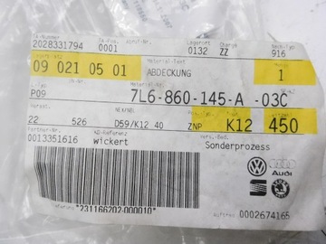 ZAŚLEPKA RELINGU LEWEGO VW TOUAREG 07- 7L6860145A