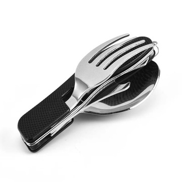 Sztućce ze stali nierdzewnej 4 w 1 Sztućce piknikowe Outdoor