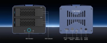 Acasis 2x HDD SATA аппаратный RAID + 2x SSD NVMe 80 Гбит/с Thunderbolt USB4 DP