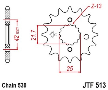 ПЕРЕДНЯЯ ЗВЕЗДОЧКА JT JTF513.18