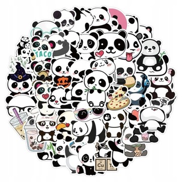 50SZT NAKLEJEK Z RYSUNKOWA PANDA
