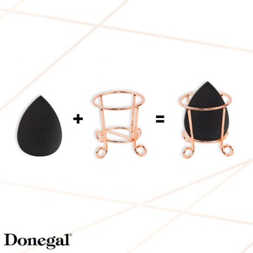 Donegal Набор для макияжа: 2 спонжа для растушевки + подставка, ПОДАРОК