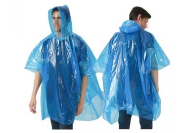 3x PONCHO KIESZONKOWE JEDNORAZOWE FOLIOWY PŁASZCZ PRZECIWDESZCZOWY
