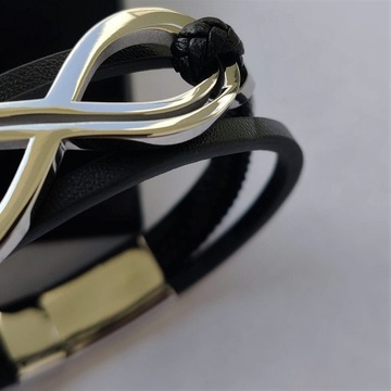 СЕРЕБРЯНЫЙ браслет, магнитная застежка, универсальный символ бесконечности.