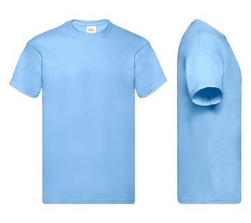 KOSZULKA MĘSKA t-shirt FRUIT OF THE LOOM ORIGINAL błękitna M