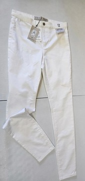 Primark spodnie jeansowe białe skinny 40
