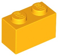 LEGO 3004 klocek brick 1x2 j.pomarańczowy 10szt.