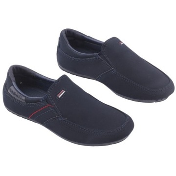 GRANATOWE MOKASYNY CHŁOPIĘCE ZAMSZOWE PÓŁBUTY