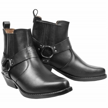 Buty Motocyklowe Skórzane Kowbojki Chopper Czarne - 41