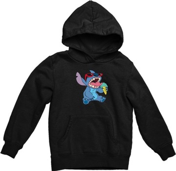 Bluza Z Kapturem Czarna Lilo and Stich 6 L