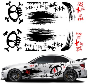 2x Nálepka Grafika na auto Masku Motiv lebka Skvrny 94x626