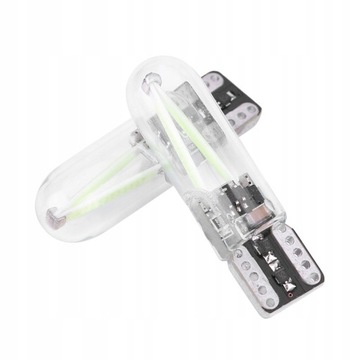 1 para 8-28V W5W T10 Szklane włókno COB LED