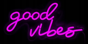 Neon Napis LED GOOD VIBES Neon LED na ścianę prezent