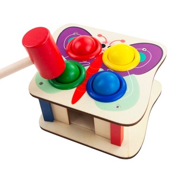 ИГРА МОНТЕССОРИ «СТАТИНГ» ДЕРЕВЯННЫЙ МОЛОТОК РАЗНОЦВЕТНАЯ ИГРУШКА БЛОКИРОВКА