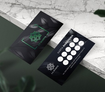 Дисконтные карты лояльности, позолота, зеленая фольга, 250 шт + дизайн