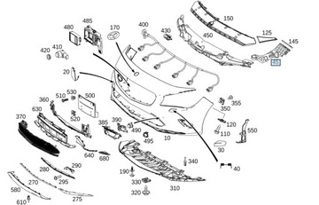 DRŽÁKY VÝZTUHA NÁRAZNÍKU PRAVÝ MERCEDES W176 A1178856400 ASO