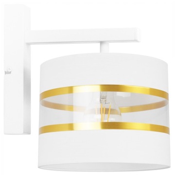 LAMPA ŚCIENNA KINKIET ABAŻUR ELEGANCKI ZŁOTY 20 CM