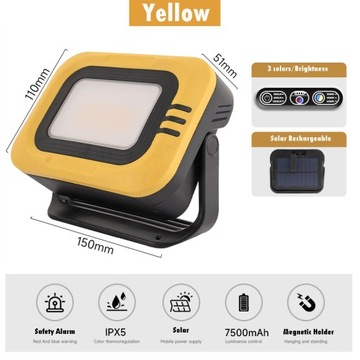 7500mAh Led lampa słoneczna akumulatorowa lampa LE