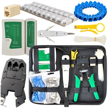 Zaciskarka Do Kabli LAN Sieciowych Tester Kabli RJ45 RJ11 3in1 Zestaw ETUI