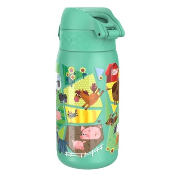 STALOWY LEKKI BIDON DLA DZIECKA DO SZKOŁY ZWIERZĘTA ION8 0,4 L