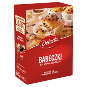 Delecta Babeczki Nadziane Płatkami Czekolady 280g
