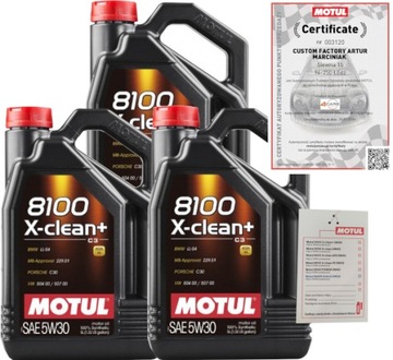 MOTUL 8100 X-CLEAN+ 5W30 C3 15L BMW LL-04 VW 504 00/ 507 00 + ZAWIESZKA