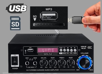 МИНИ-HIFI BLUETOOTH 5.0 СТЕРЕОАУДИОУСИЛИТЕЛЬ СО СВЕТОДИОДНОЙ АНТЕННОЙ