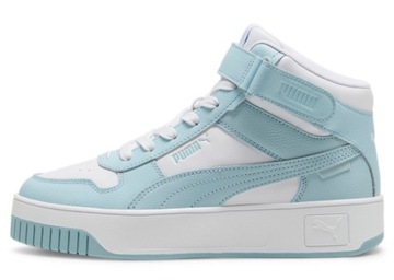 Buty PUMA CARINA STREET MID skórzane platforma wysokie błękit 41