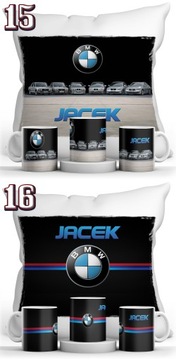 ZESTAW BMW KUBEK + PODUSZKA + IMIE