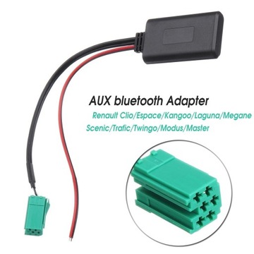 ADAPTER AUX MODUŁ BLUETOOTH 5.0 AUX DO RENAULT LAGUNA MEGANE CLIO KABEL