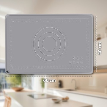 СИЛИКОНОВЫЙ КОВРИК ДЛЯ ТОРТА С ВЫСОКИМ КРОМКОМ, ПРОТИВСКОЛЬЗЯЩИЙ 60х40 СМ