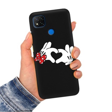Etui Matowe CZARNY do XIAOMI REDMI 9C Case Wzory