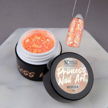 Nails Company Żel Do Zdobień Z Drobinkami Princess Nail Art Gel 5g Merida