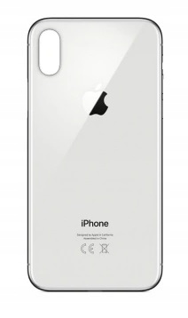 Klapka baterii do Apple iPhone XS BIAŁY silver BIG HOLE