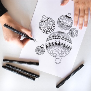 Zestaw kreślarski cienkopis UNI PIN-200 - 9 sztuk o różnych grubościach