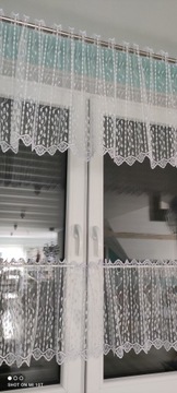 OZDOBA KUCHENNA OKNA ZAZDROSKA KUCHENNA GIPIURA BIAŁA 60 cm listki DEKOR