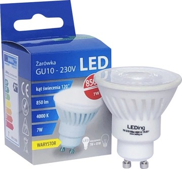 ŻARÓWKA LED 7W 850lm GU10 4000K ANTYPRZEPIĘCIOWA
