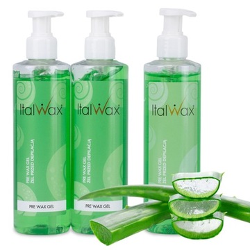 ZESTAW ŻEL ALOESOWY ITALWAX PRZED DEPILACJĄ 2+1 gratis