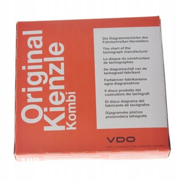 Таблицы для тахографа 125-24EC4K, до 125 км/ч, Kienzle, 100 шт.