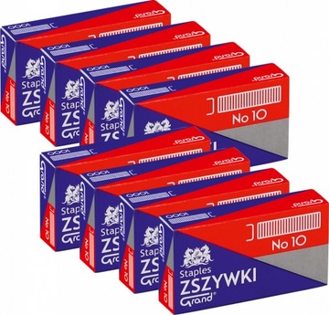 Zszywki Grand nr10 1000szt srebrny x8
