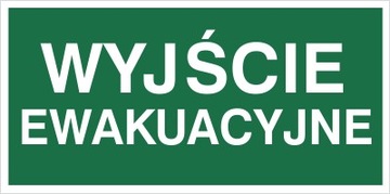 WYJŚCIE EWAKUACYJNE NAKLEJKA FOTOLUMINESCENCYJNA 20x40 CM
