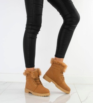 CZARNE OCIEPLANE TRAPERKI BOTKI TIMBERKI RENDI 39