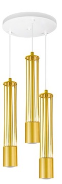 LAMPA WISZĄCA SUFITOWA ŻYRANDOL ZŁOTA TUBA LED