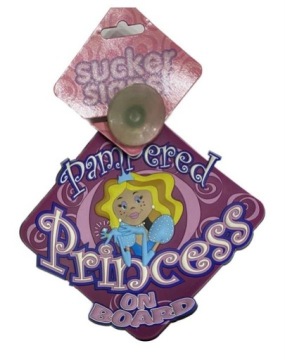 Табличка на скло Присоска Princess on board 3D